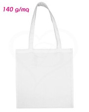 STOCK 10 SHOPPER BORSA DELLA SPESA COTONE 38X42 CON MANICI LUNGHI 140G/MQ