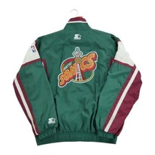 giacca SEATTLE SUPER SONICS STARTER jacket windbreaker puffer KEMP KWAY jersey M