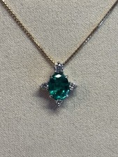 Collana Smeraldo e Brillanti - Oro Rosa e Bianco 18k