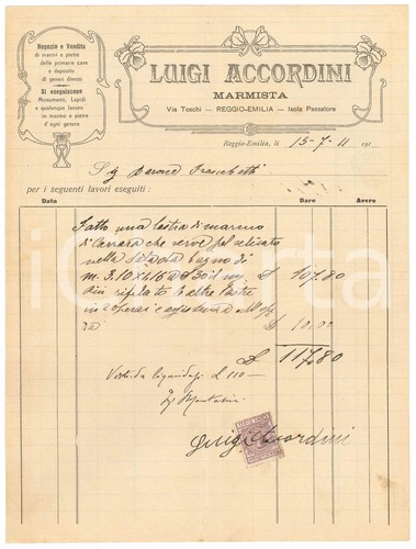 1911 reggio emilia marmista - 1911,