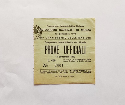 Biglietto ticket pass - biglietto, 1970