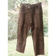PANTALONI tg. 56 PELLE  TIROLESE CON CINTURA