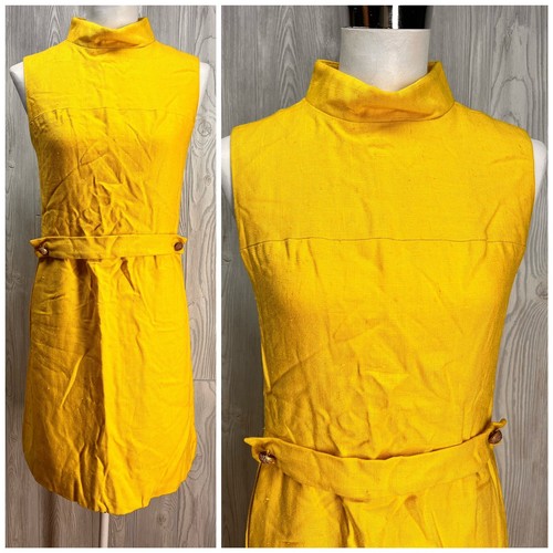 Abito tubino lino giallo