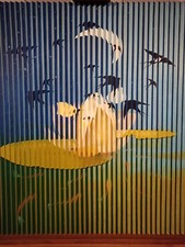 Quadro dipinto ninfee fiori