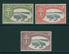 Brunei Scott #112a-114 MNH Kampong River WMK 314 CV$87+ 384062