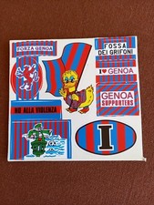 Cartella 9 ADESIVI VINTAGE STICKER CALCIO FORZA GENOA FOSSA dei GRIFONI SUPPORTE