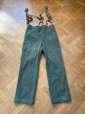 Pantaloni tedeschi in lana da soldato completodi bretelle Wermacht IIGM