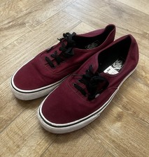 Scarpe da ginnastica Vans AUTENTICHE bordeaux/nero tela e gomma plimsole UK12 US13*