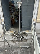 Lampadario In Acciaio Cromato È Vetri Fume Di Gino Paroldo 