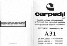 MANUALE CARPEDIL PONTEGGIO PREFABBRICATO A31 - SPEDISCO IL FILE PDF IN UN CD