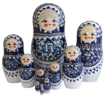MATRIOSCA BAMBOLE 10 PEZZI BLU