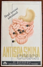 CARTOLINA PUBBLICITARIA FARMACEUTICA "ANTISPASMINA COLICA" 1942