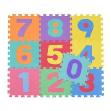 TAPPETINO TAPPETO PUZZLE NUMERI COLORATI GIOCO BAMBINO 10PZ 30X30 GOMMA EVA SC0