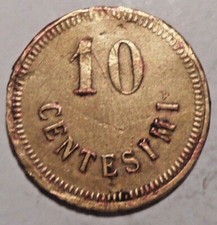 ITALIA ITALIANO EGITTO, GETTONE JETON,JETONE DA SAVARESE, 10 CENTESIMI RARO. 