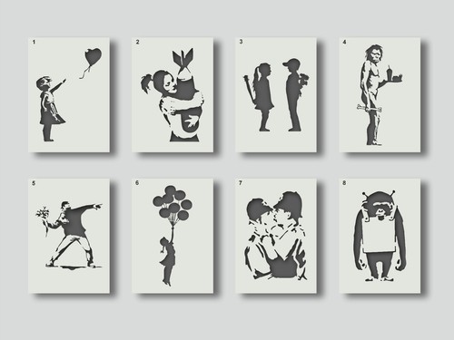 Banksy stencil per arte - stencil,