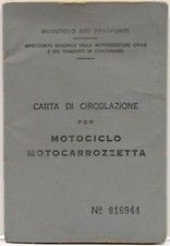 libretto circolazione motobi catria 175 la spezia 1962 telaio c maissana ricambi