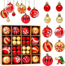 Palle Di Natale, 44 Pezzi Palline per Decorazioni Natalizie, Ornamenti Palline D