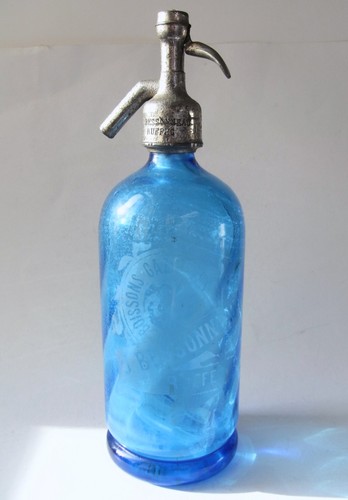 Antico sifone vetro azzurro - antico,
