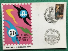 Filatelia Italia Rimini Trentennale Circolo Filatelico 1970