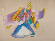 Dipinto a olio di Antonio Marasco (1896-1975), Suonatore di fisarmonica