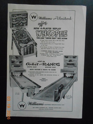 1964 williams coinop - 1964, flipper
