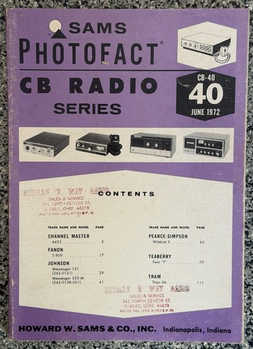 Radio vintage sam photofact - cb,