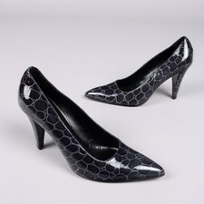 Tosca Blu Décolleté Second hand Misura 40 Scarpe Pelle nera Tacco a cono 10cm