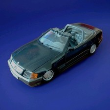 Modellino Maisto- MERCEDES BENZ 500 SL (1989) -Metallo Nero Vintage-1:24-18,5 Cm