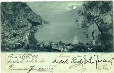 AUSTRIA (Z506) 1899 cartolina LAGO DI GARDA LIMONE canc. RIVA a Trieste