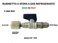 RUBINETTO A SFERA x Ricarica PER GAS REFRIGERANTE R32 M 5/16 x F 5/16 SX