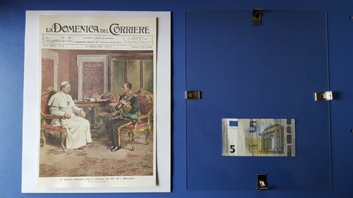 Benito mussolini con papa pio - con,