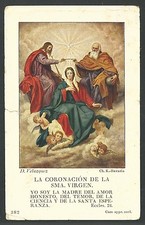 Estampa antigua de la Santissima Trinidad andachtsbild santino holy card santini