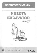ESCAVATORE KUBOTA - MODELLI K008-3 & U10-3 MANUALE OPERATORE