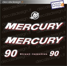 Adesivi motore marino fuoribordo mercury 90 cv optimax gommone barca stickers 