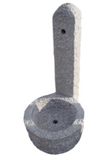 Fontana per giardino in pietra naturale granito con colonna quadrata H. 90 cm.