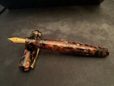 Tibaldi Iride Fountain Pen Gold 750 F Nib - Full set Crystal Case, Ink Pot