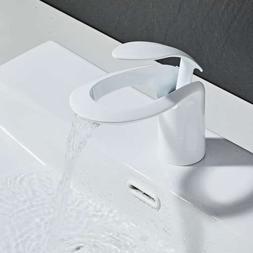 Rubinetto bagno bianco - rubinetto,