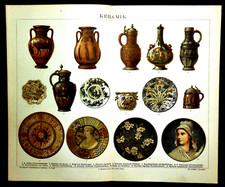 1897 OLD  CROMOLITO:KERAMIC-CERAMICHE ANTICHE,MAJOLICHE.FAENZA.TERRACOTTE.AETNA