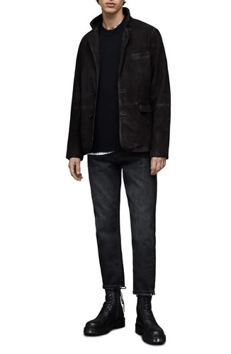 Lusso uomo camoscio nero - camoscio,