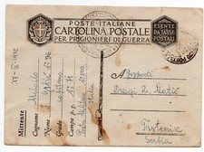 1942 CARTOLINA Postale Prigionieri di Guerra campo 71 Serbia