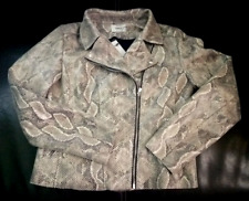 ONLY Giacca Biker Ecopelle Snake Bianco/Nero Modello Chiodo Taglia 42 Donna