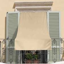 Tenda da Sole Ombreggiante 1.5x3mt 12 Occhielli Polycotone Idrorepellente Beige