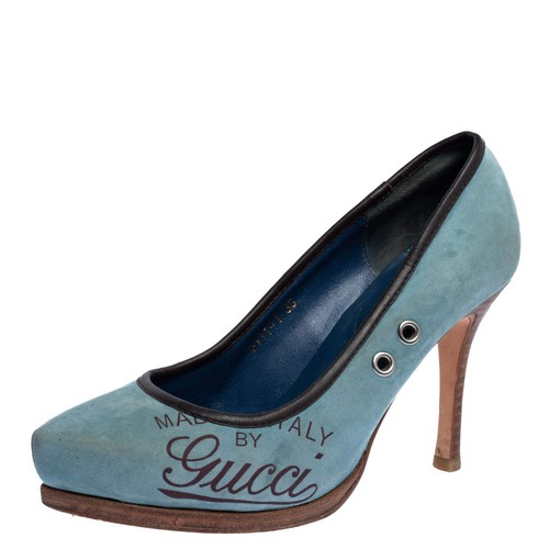 Decolte gucci blu scamosciate - gucci,
