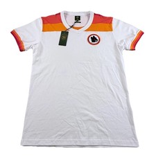 Maglia calcio AS Roma uomo grande bianca ufficiale away calcio logo patch retrò anni 80