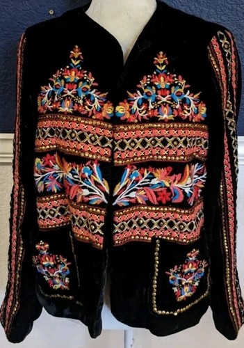 Giacca blazer aperto ricamato