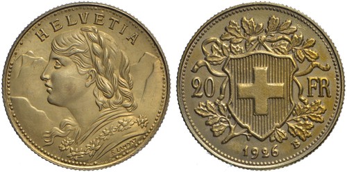 Svizzera marengo 20 franchi - marengo,
