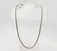 Collana Vintage In Argento Sterling Con Catena Intrecciata Spessa Da 24 Pollici