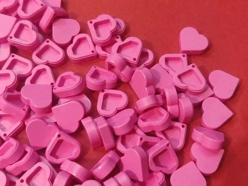Lot 100 cœurs roses - lego,