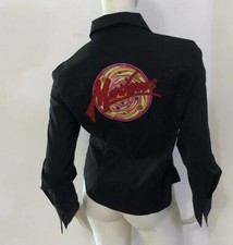 ICEBERG Camicia nera immagine stampa retro Tg IT 46/L