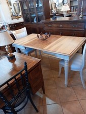 TAVOLO ANTICO CHABBY COUNTRY ALLUNGABILE NOCE  109X88CM H78